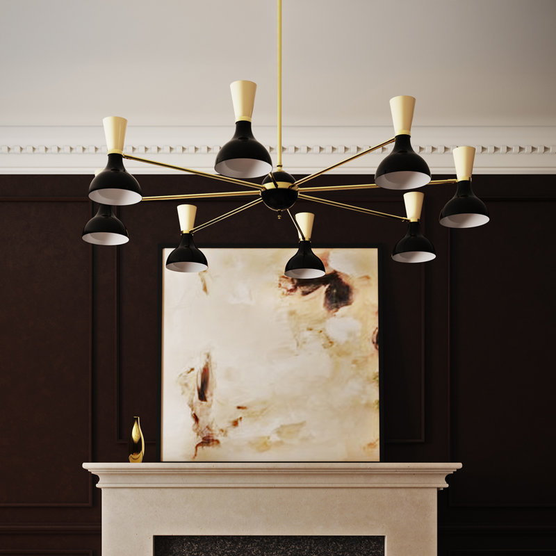 Lustre Clare Light, Laiton moderne, Noir, H 56,25 po x l 57 po x P 15 po