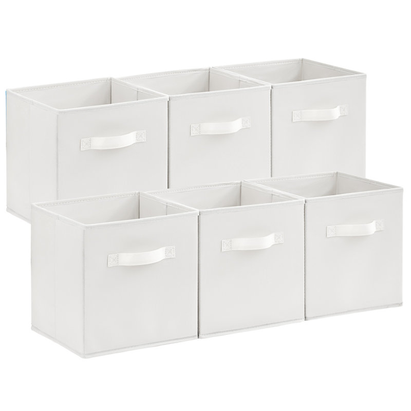 Collapsible Storage Cubes 11 Inch Foldable Fabric Bins Multi-color Organizers Decorative Organizing Baskets For Shelves For Closet, Utility Room, Storage Room Set Of 6 