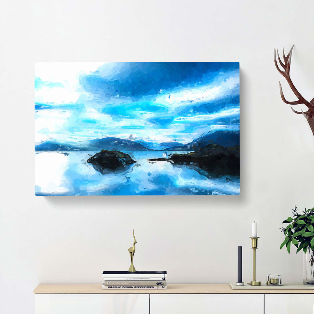 View of Glencoe in Scotland in Abstract - Wrapped Canvas