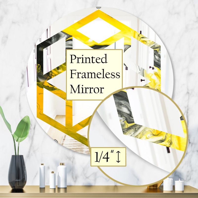 Miroir mural Hexagon Star Marble 5 Eclectic, H 31,5 po x l po