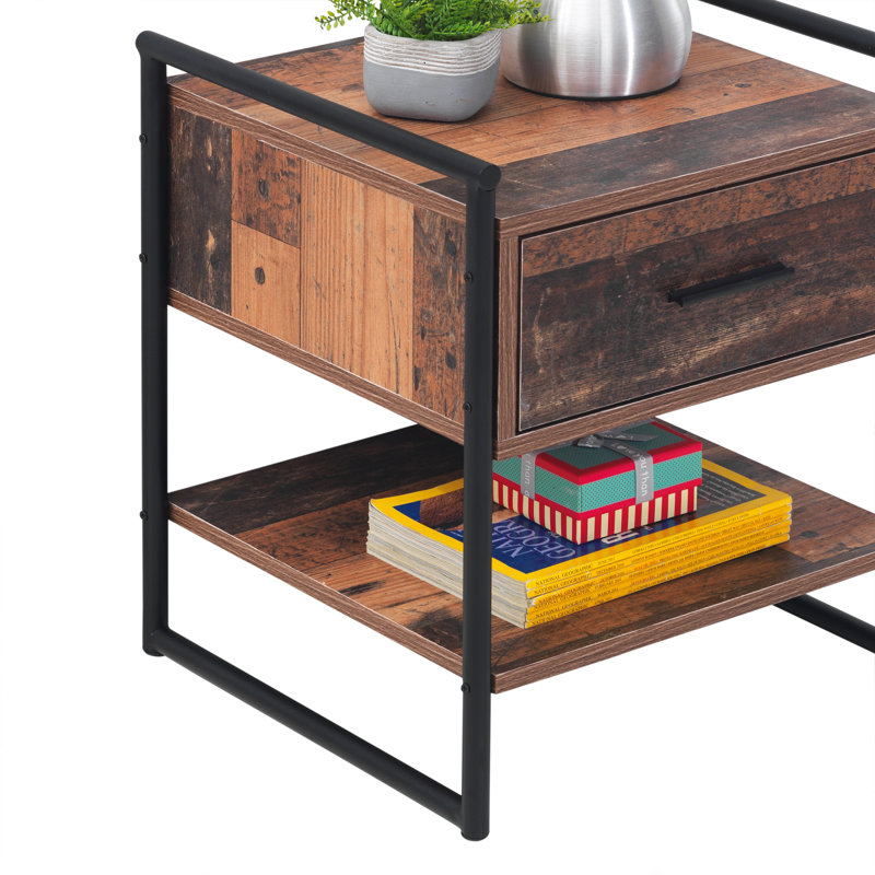 Brannan 44cm W Particle Board / Chipboard Bedside Table