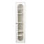 Étagère étroite de 170 cm (66,9 pouces) avec façade en verre et finition mélamine blanche
