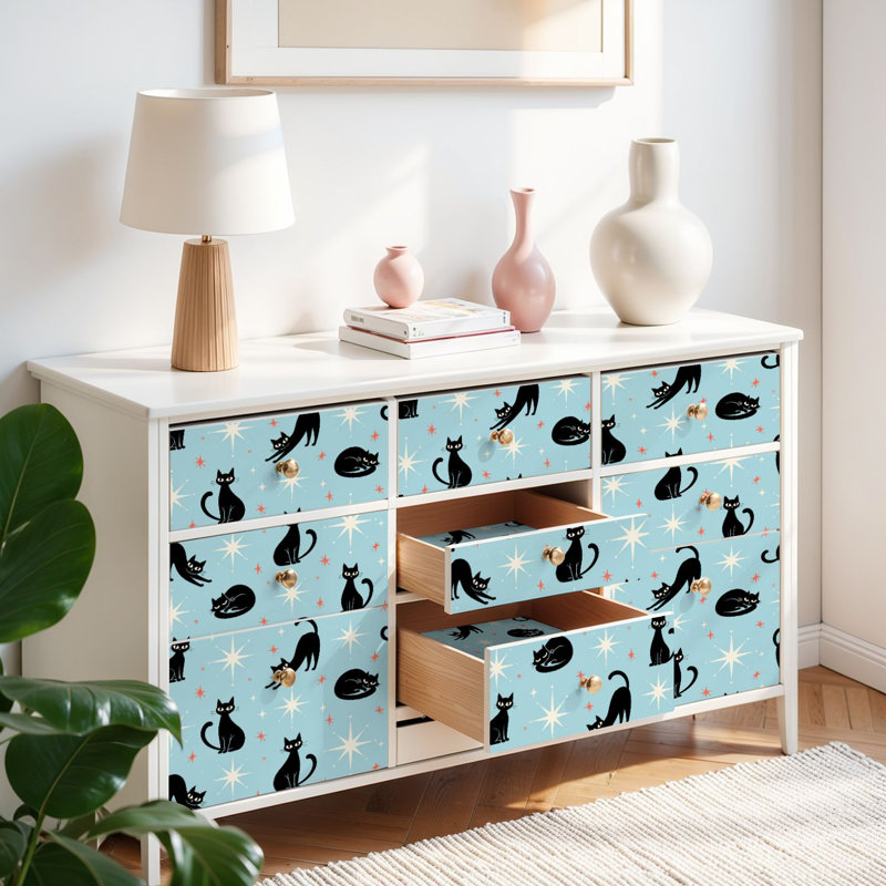 Papier peint auto-adhésif Mid Century Century, L 117,6 po x l 17,5 po