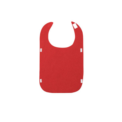 Adult Eating Bib With Crumb Catcher, Reusable Waterproof Dining Apron For Elderly Men Women, 29.5x17.7in Red