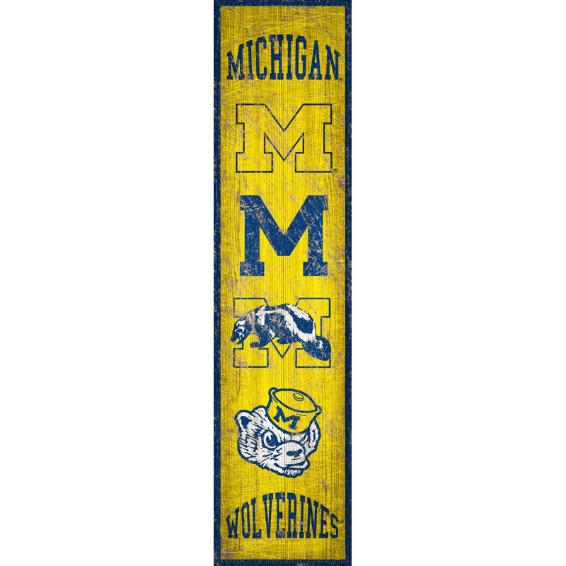 NCAA Heritage, impression sur bois, Université du Michigan