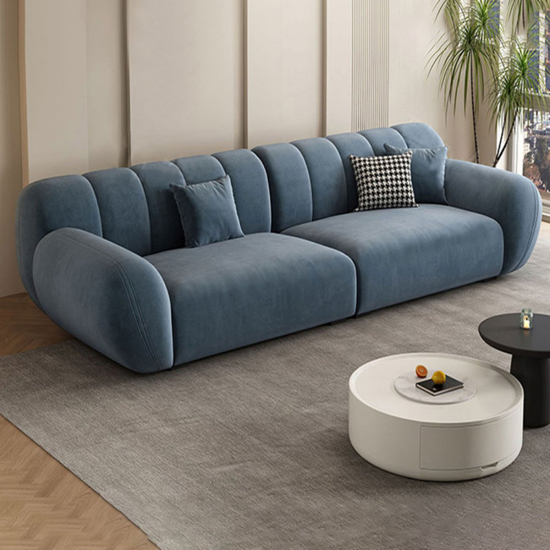 Canapé modulaire bleu en polyester, 3, 28,74 po H x 94,49 po L x 41,73 po P, Bleu
