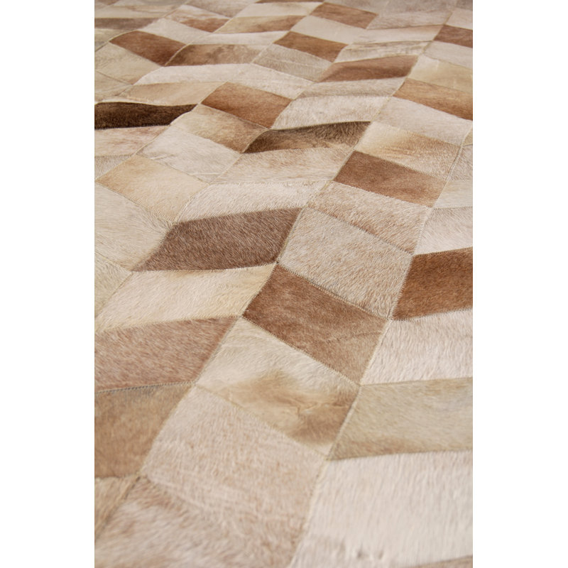 Natural Hide Hand Woven Cowhide Chevron Area Rug, Rectangle 9'6" x 13'6"
