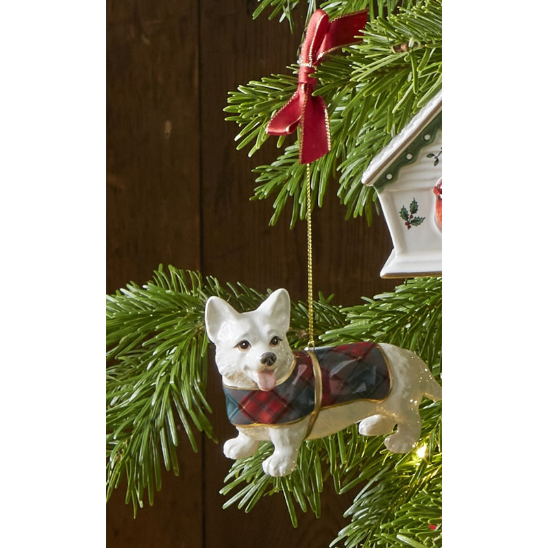 Ornement en forme de tartan Corgi 3 po Spode
