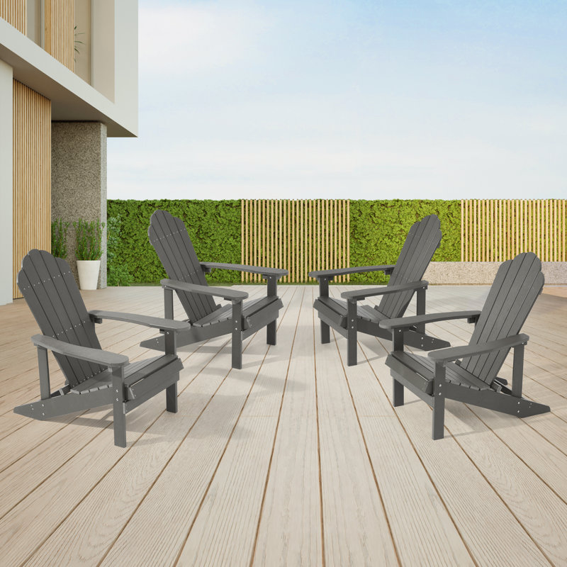 Chaise Adirondack de HiPS résistante aux intempéries, Gris anthracite