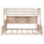 Lit simple superposé au-dessus de grand lit simple avec tablettes intégrées, lumières à changement de couleur et panneau perforé, beige-2077960600
