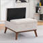 Grand repose-pieds avec rangement, table basse rectangulaire moderne Mid-Century de 31 po avec fonction de levage du couvercle, hauts pieds en bois, repose-pieds surdimensionnés pour le salon, le bureau, beige