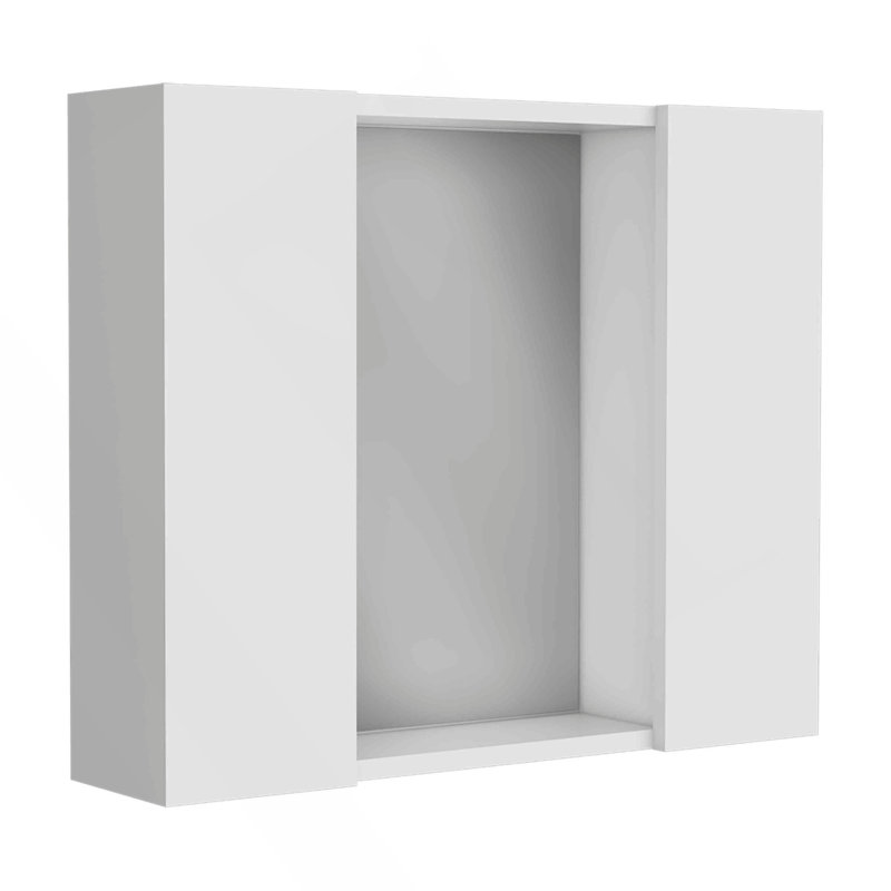 Armoire à pharmacie Artemisa, double porte, miroir, une tablette extérieure - blanc, Blanc