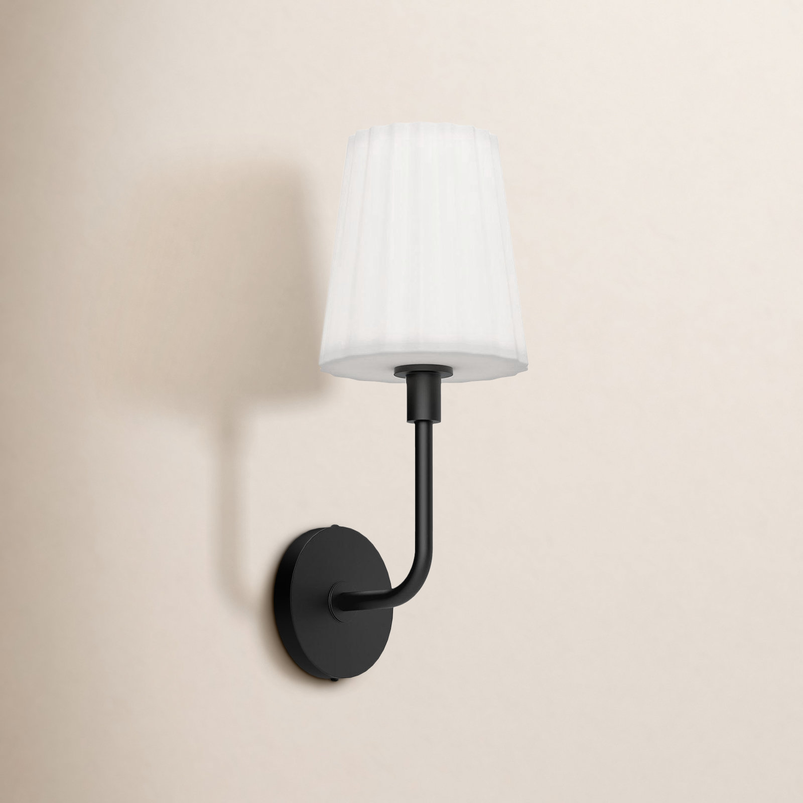 Tindra Single Ribbed Bath Sconce, Matte Black