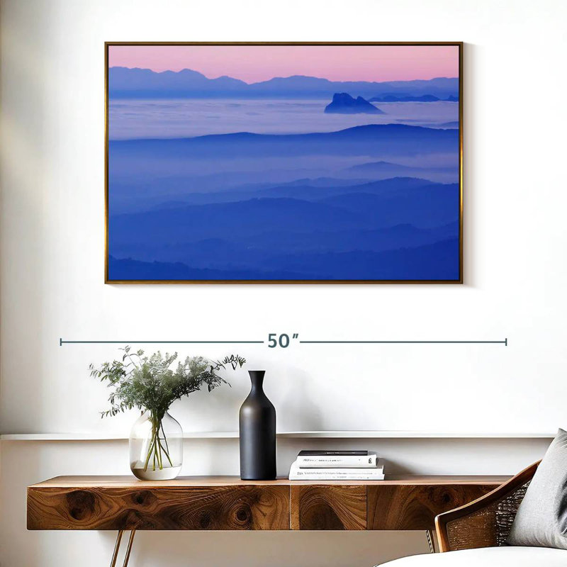 Mountain Cloudscape, Floating Frame Gold, 40" X 27"