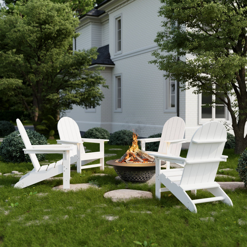 Freedom 4-Piece Traditional Adirondack Conversation Set, White
