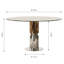 Table de salle à manger ronde moderne en verre avec plateau trempé et base en acier inoxydable
