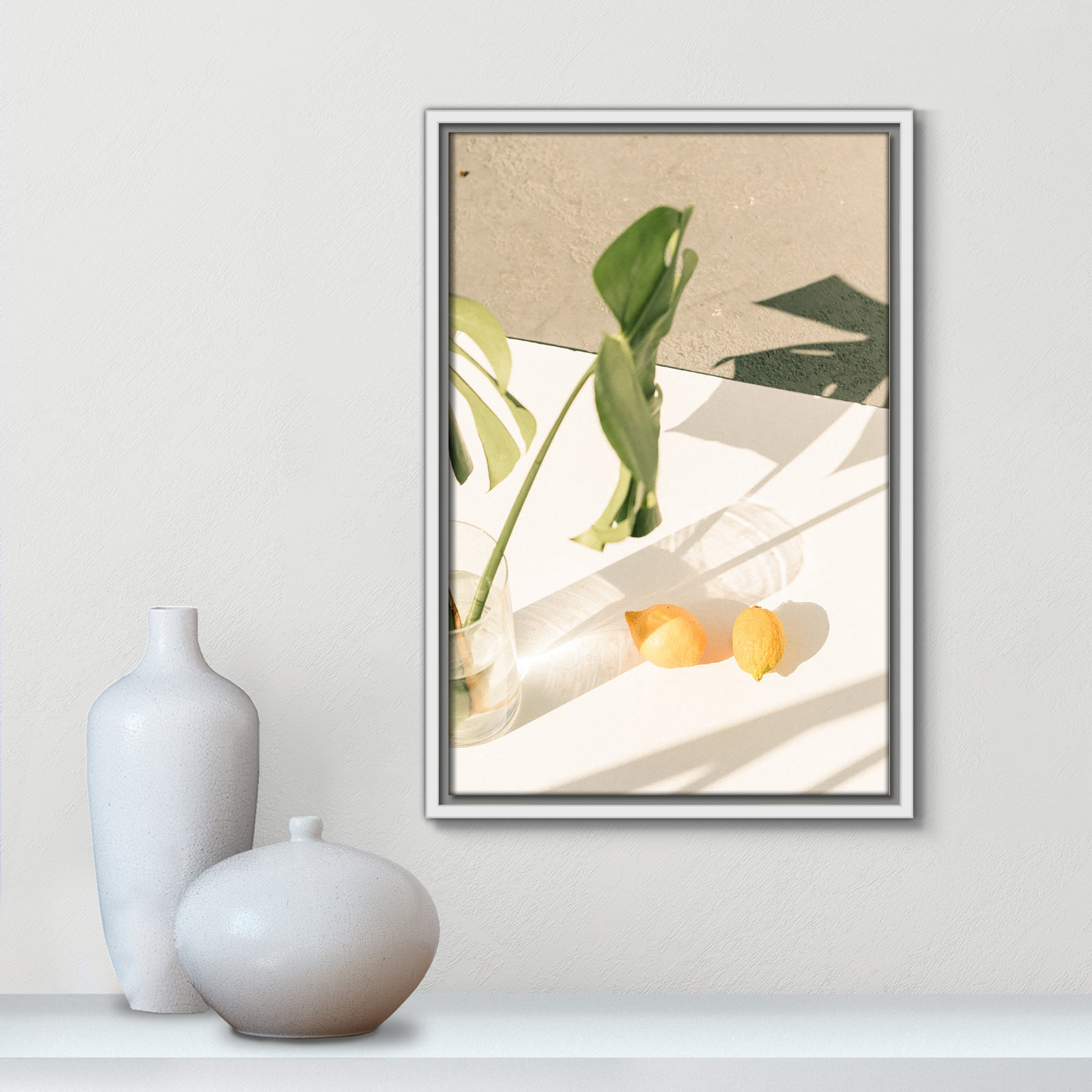 Citrus and Palms Print, 19.5'' H x 13.5'' W x 2'' D, White Framed