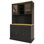 Kitchen cabinets with 5 doors， 3 drawers and USB ports Black