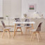 42.5cm H Patchwork Fabric Dining Chair, Retro Style Upholstered Side Chair with Solid Wood Legs-2080525510-2108109502