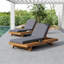 Ensemble de chaises longues, espace disponible d'un côté, bois d'acacia avec coussins de salon résistants à l'eau (gris foncé / 4 pouces d'épaisseur) - version crème assortie disponible-1705965710