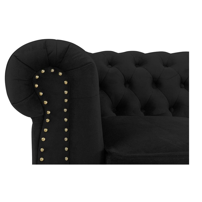Lakefront Velvet Armchair, Black