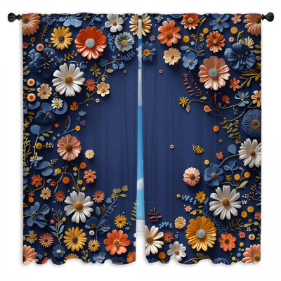 Rideaux de fenêtre à motif floral obscurcissant et obscurcissant - 2 panneaux