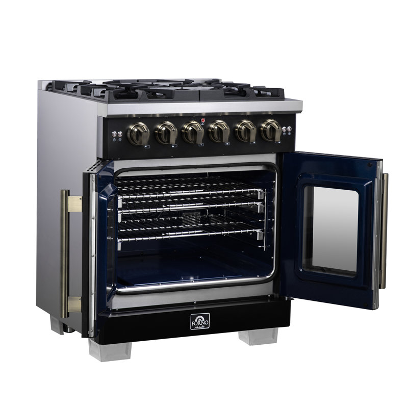 Cuisinière à gaz 30 portes Capriasca, Noir