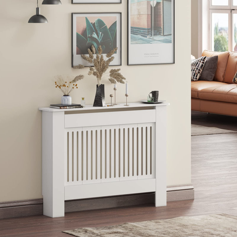 Raeford Radiator Cover, 82cm H X 109cm W X 20cm D, White