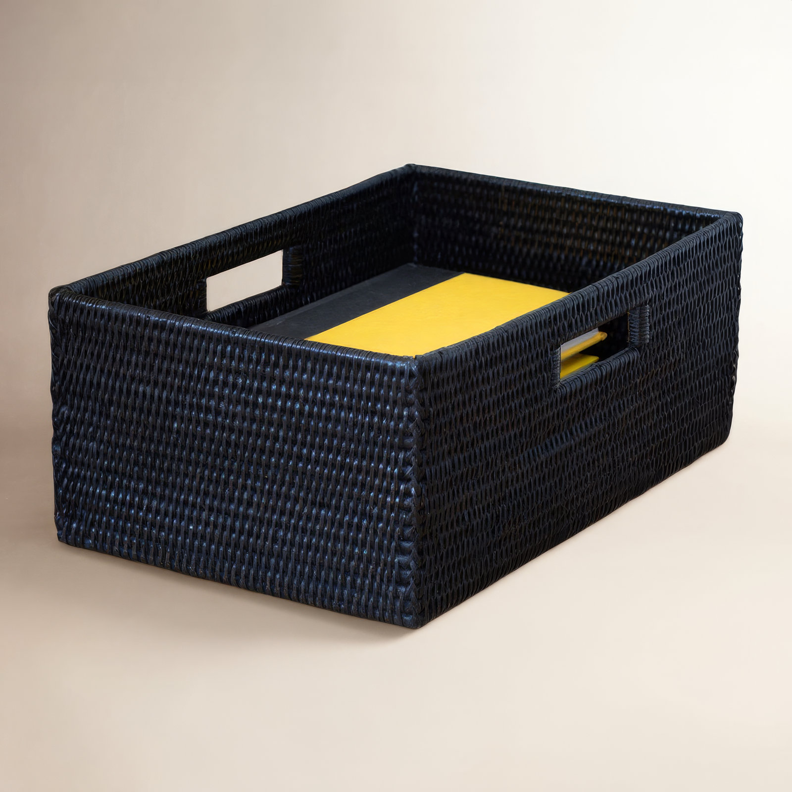 Claydon Handmade Decorative Basket 1, Tudor Black