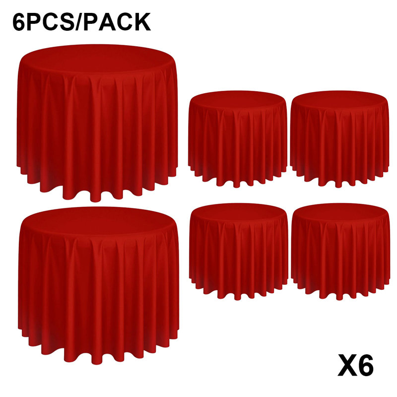 6 pièces / paquet de nappes rondes en polyester sans soudure de 132 pouces, parfaites pour un usage quotidien, les cuisines de restaurant et diverses décorations de table, ces articles durables et faciles à installer sont parfaits pour tout décor