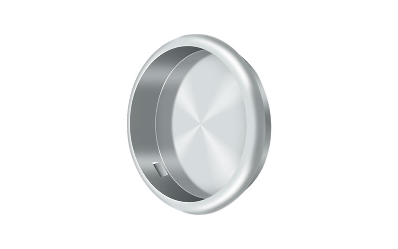 Deltana FP221RU5 Flush Pull; Round; 2-1/8" Diameter; Antique Brass Finish, Polished Chrome