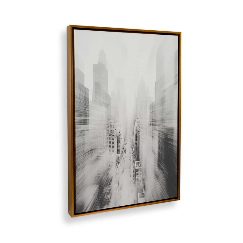 Pulsion urbaine, H 36,75 po x l 24,75 po x P 1,75 po, Cadre flottant or poli