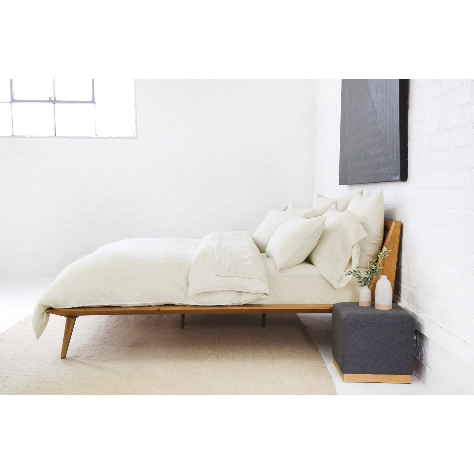Parker Linen Shams, Cream