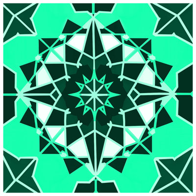 Green Kaleidoscope Pattern Comforter