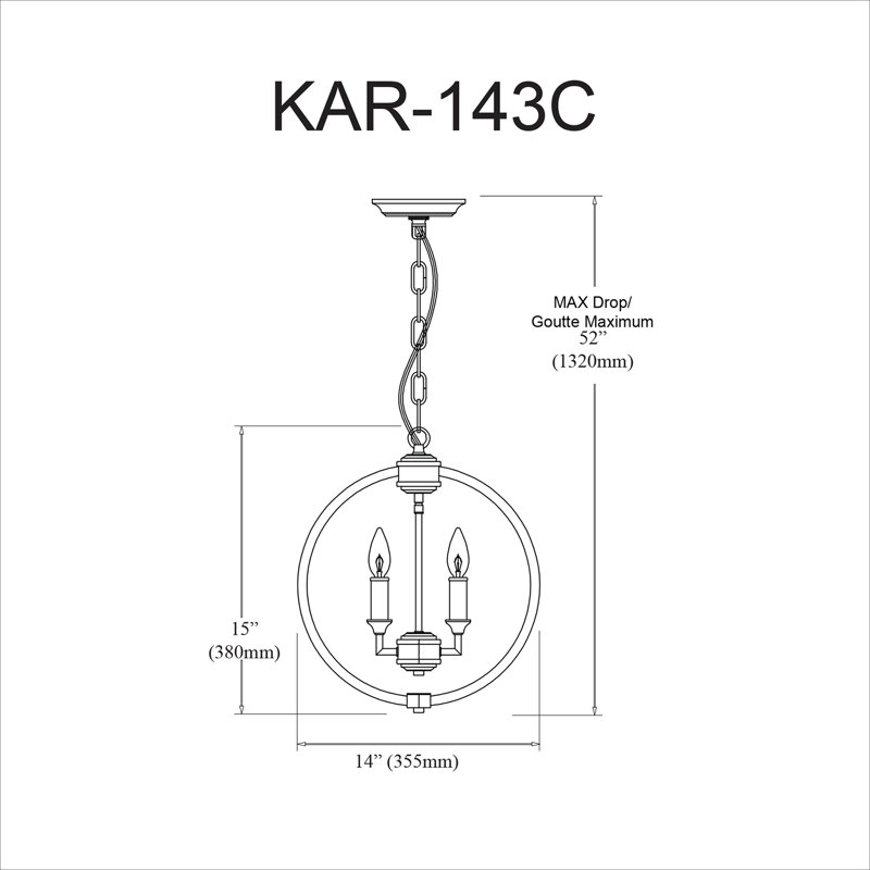 Karland 3 Light Chandelier