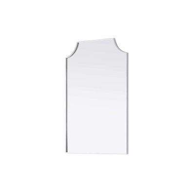 Notched Metal Mirror 24x36 inch in Silver