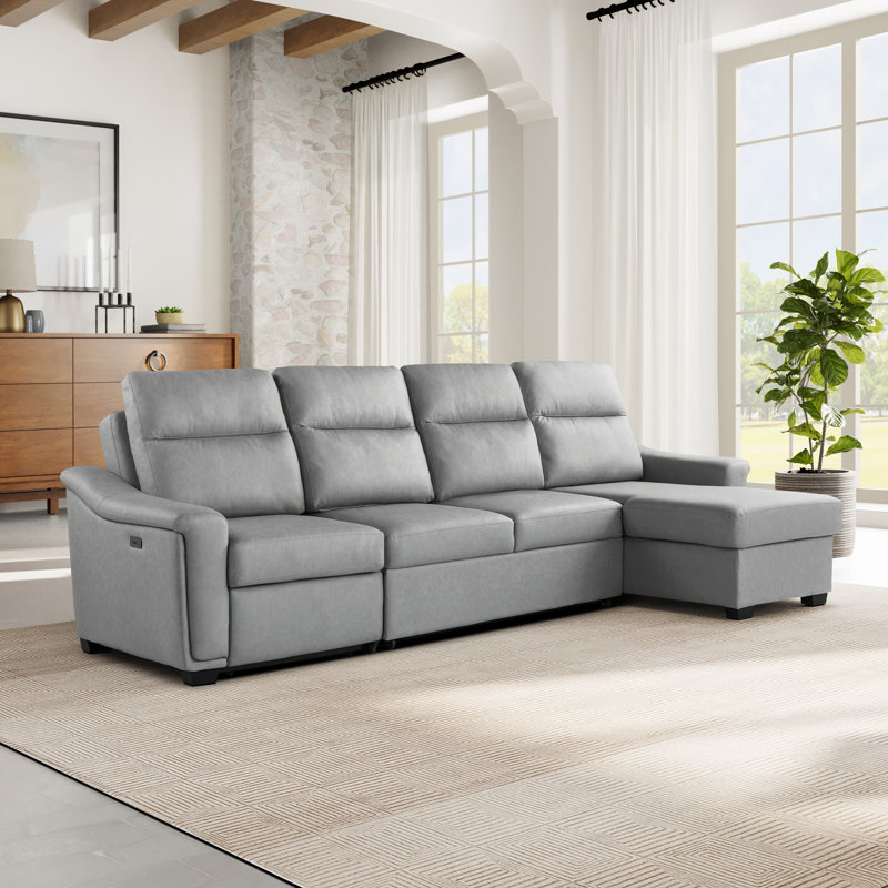 Prescott Convertible Sleeper Sectional with Recliner and Storage