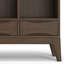 Harper 43"H Solid Wood Mid-Century Modern 6-Cube Bookcase with Drawers, Tapered Legs and Open Cubbies