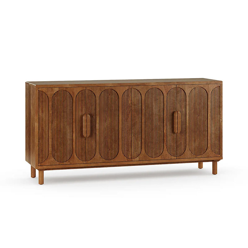 Buffet en bois massif avec meuble télé et latte