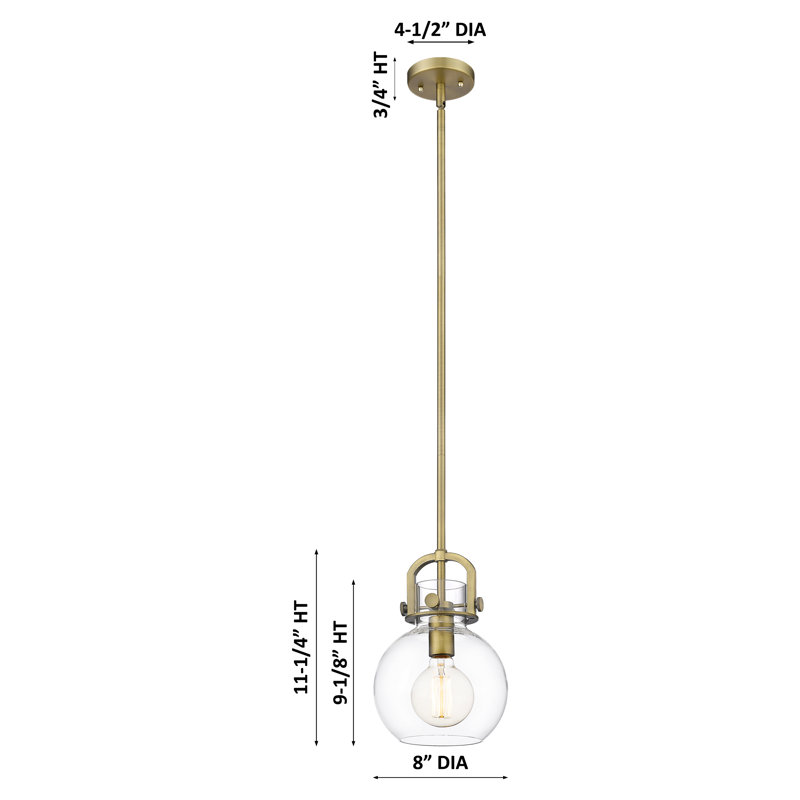 Sligo 1 Light 18" Stem Hung Pendant, Matte White, Mercury, 11.25" H x 8" W x 8" D