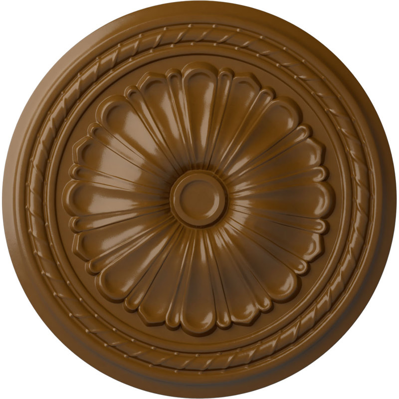 Endurathane Warsaw Ceiling Medallion, 18"OD x 3 1/2"ID x 1 3/8"P (Fits Canopies up to 3 1/2"), Hand-Painted Steel Gray Finish