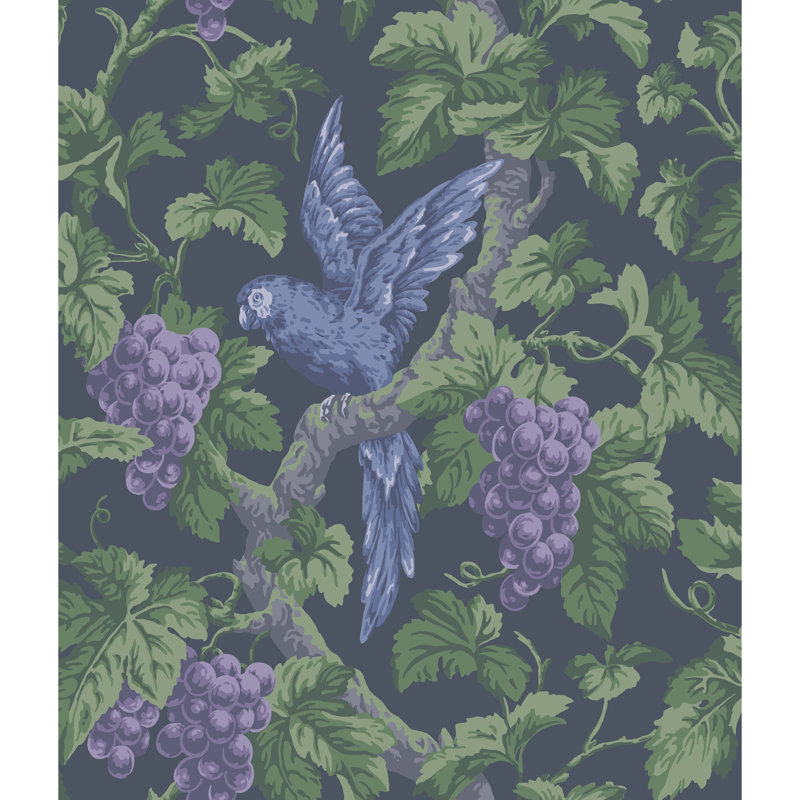 Pearwood Wallpaper Roll, Green/Purple