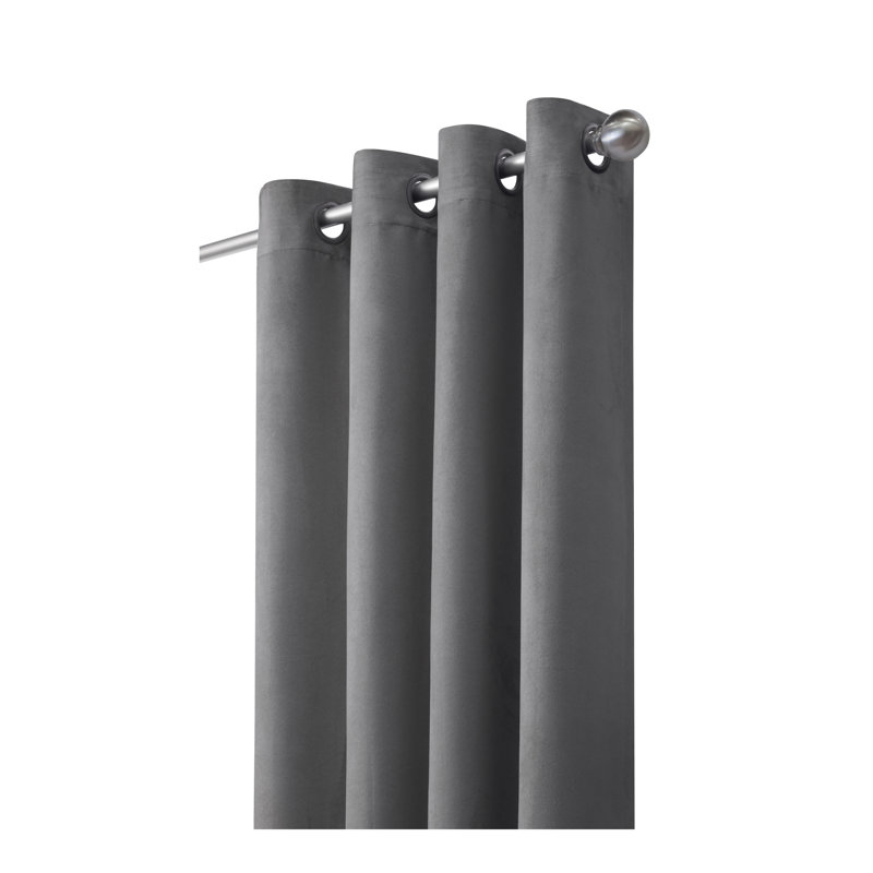 Panneau de rideau occultant Bentleyville Polyester Max, L 54 po x L 63 po, Gris foncé