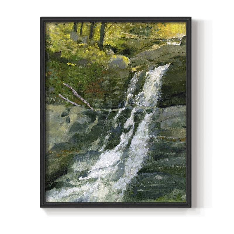 Impression encadrée Kent Falls - bois massif, H 10 po x l 8 po, Noir