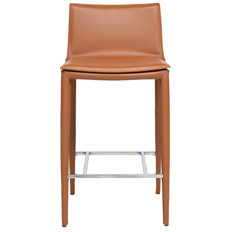 Holleman Leather 25.5" Counter Stool, Cognac
