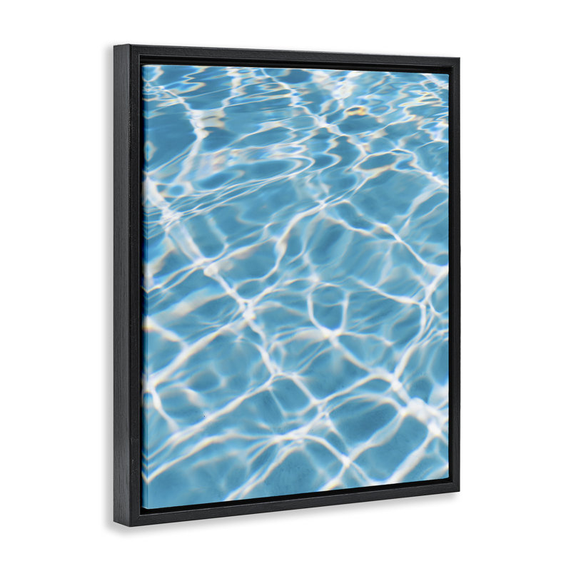 «Summer Water Reflection» par Justine Milton, Cadre flottant noir de jais, H 21 po x l 17 po