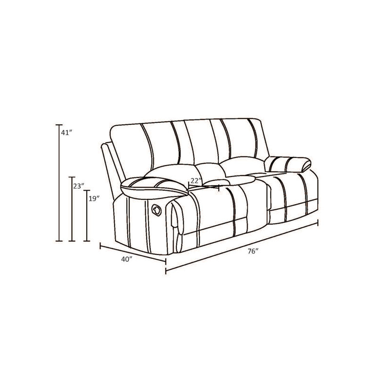 Causeuse inclinable en cuir Leather, Brun