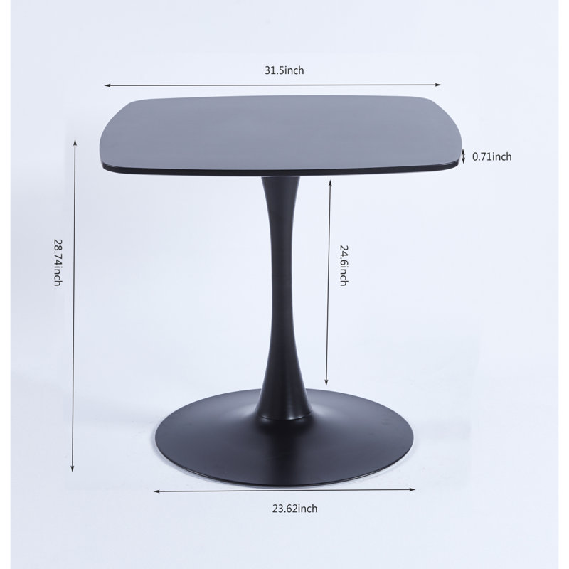 Table de salle à manger spéciale, table de salle à manger en panneau de fibres à densité moyenne, table de cuisine, noir, bureau Exect