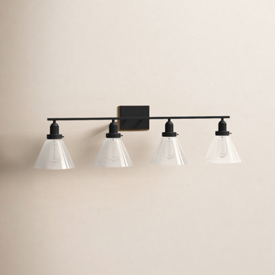 Catalina 4-Light Dimmable Vanity Light in Black