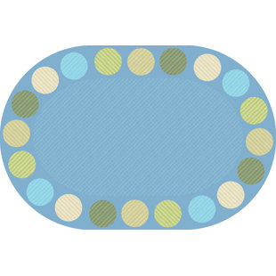Tapis bleu clair / beige / vert capitonné Calmat Colours